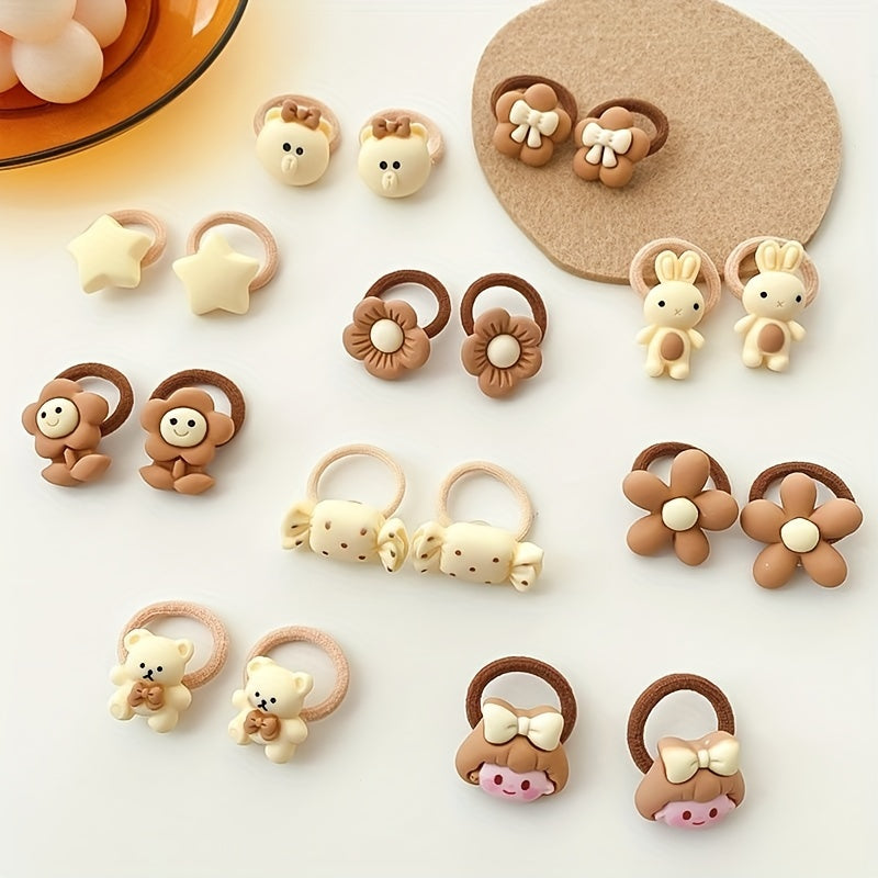 10/20/30/40/50pcs Cute Cartoon Hair Ties, Suitable for Hair Styling at Parties and Holidays, Perfect Gifts for Girls.