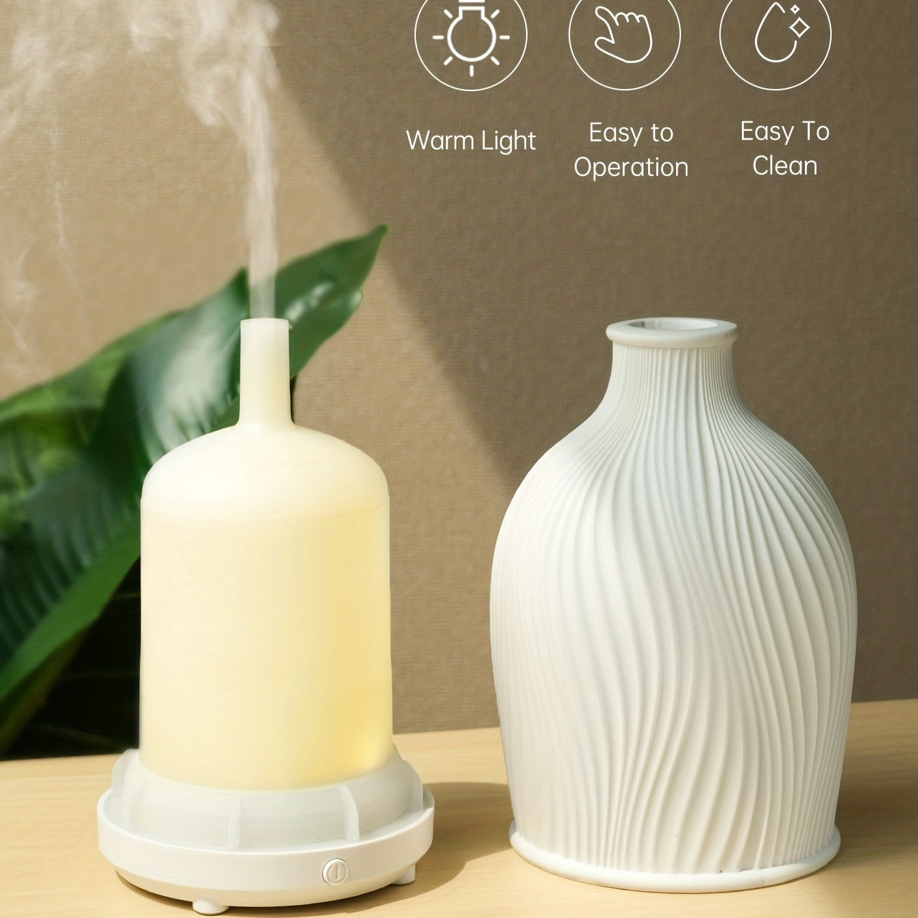 White resin USB soundwave aromatherapy humidifier