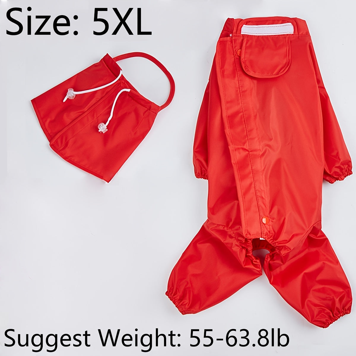 Red Large Dog Pet Raincoat