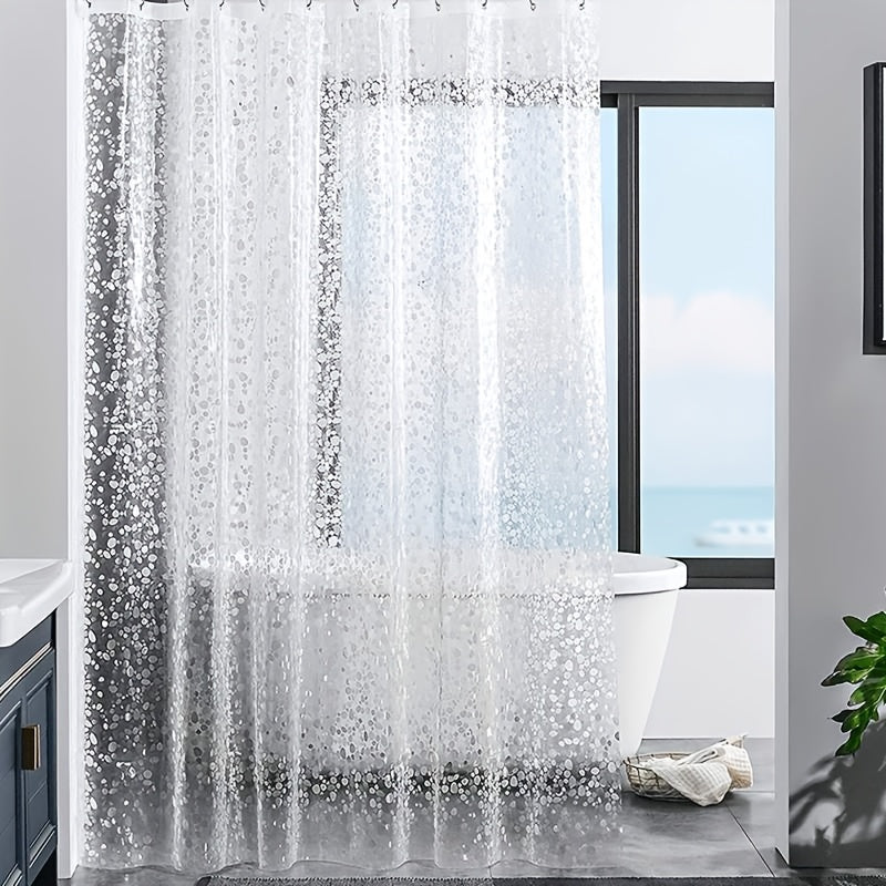 1pc 3D Pebble Pattern Shower Curtain, Water-Resistant Polyester Fabric, Easy to Clean, Ideal for any room, Space-Themed, Christmas Decor.