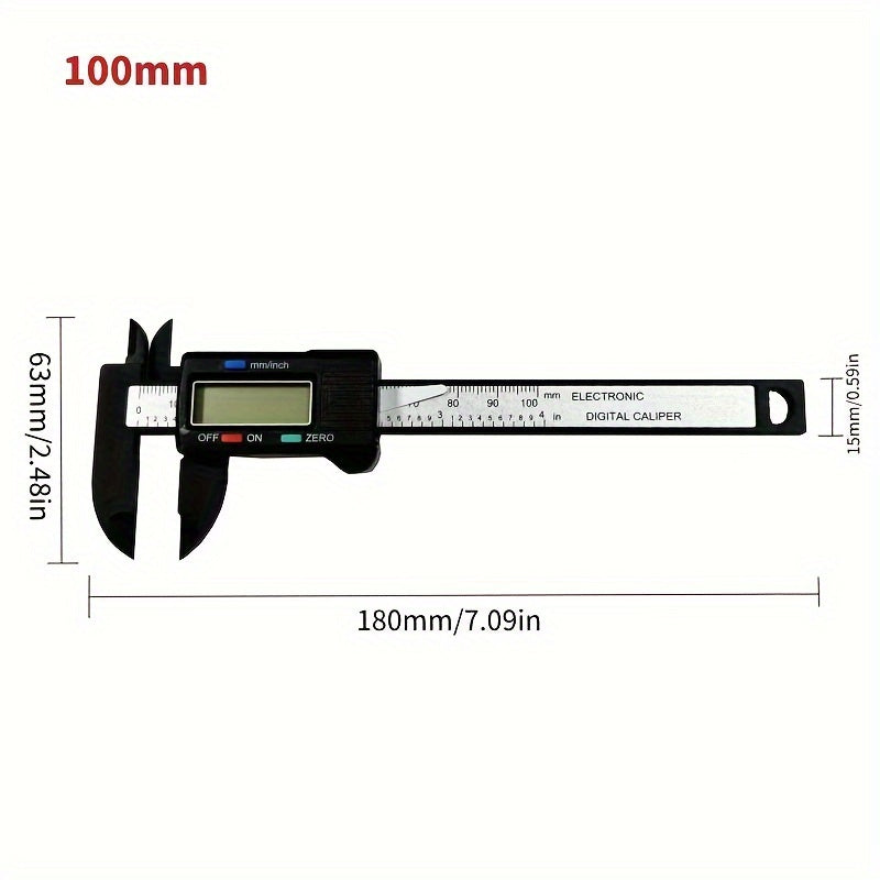 6-Inch/4-Inch Carbon Fiber Dial Caliper with Non-Rechargeable Battery