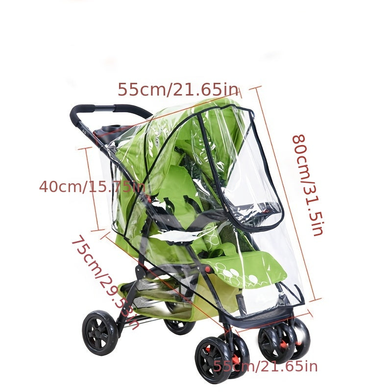 Protect your baby from the elements with a breathable, windproof, and rainproof cover for your stroller. This cover features a U-shaped zipper door and side ventilation for easy access and airflow. Suitable for use in all seasons, it will keep your