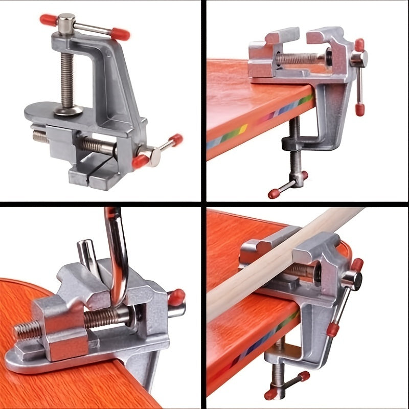 Mini bench vise for DIY projects, woodworking, jewelry making, and crafts. Made of durable metal with rubber grip and precision engineering.