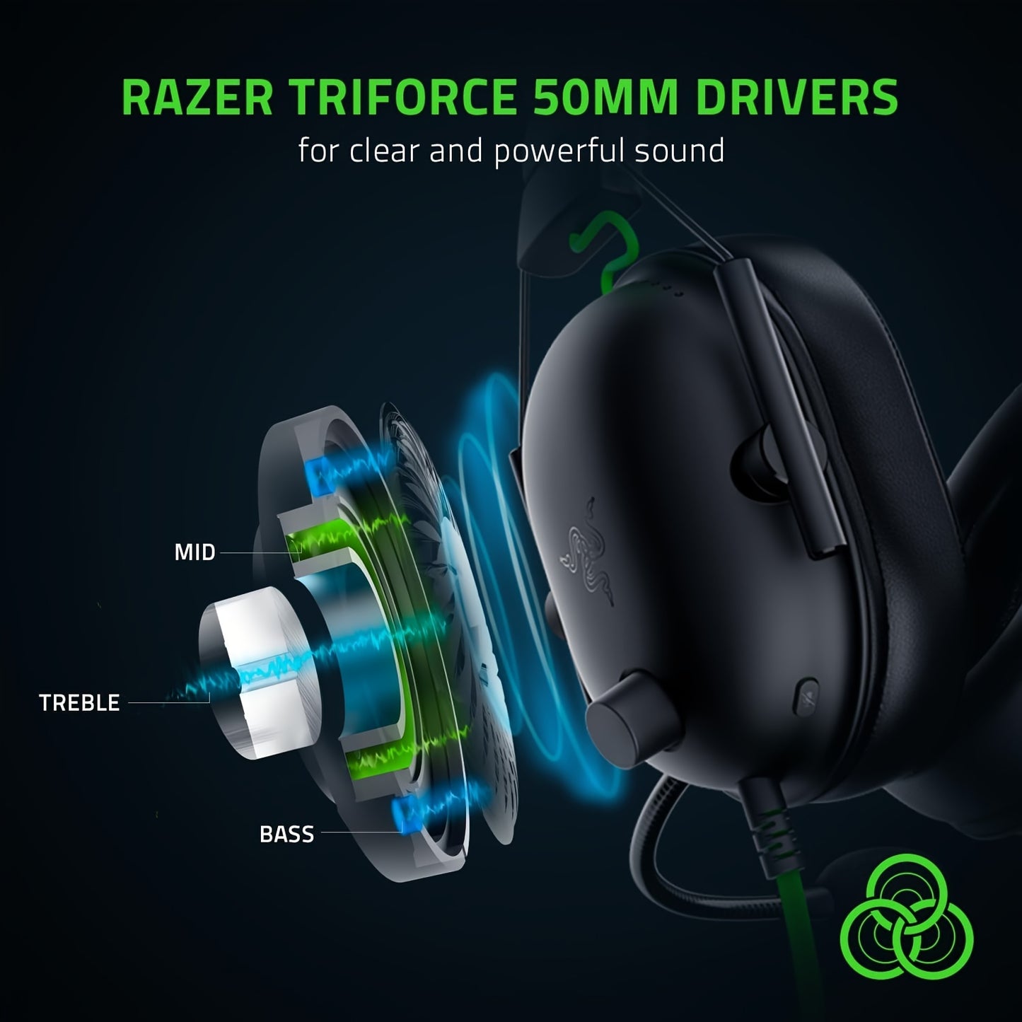 Игровая гарнитура Razer BlackShark V2 X с 7.1 объемным звуком и 50-мм драйверами, подушечками из мемори-фома, USB и 3.5 мм аудиоразъемом, неводонепроницаемая, для ПК и Switch - наушники для взрослых игр