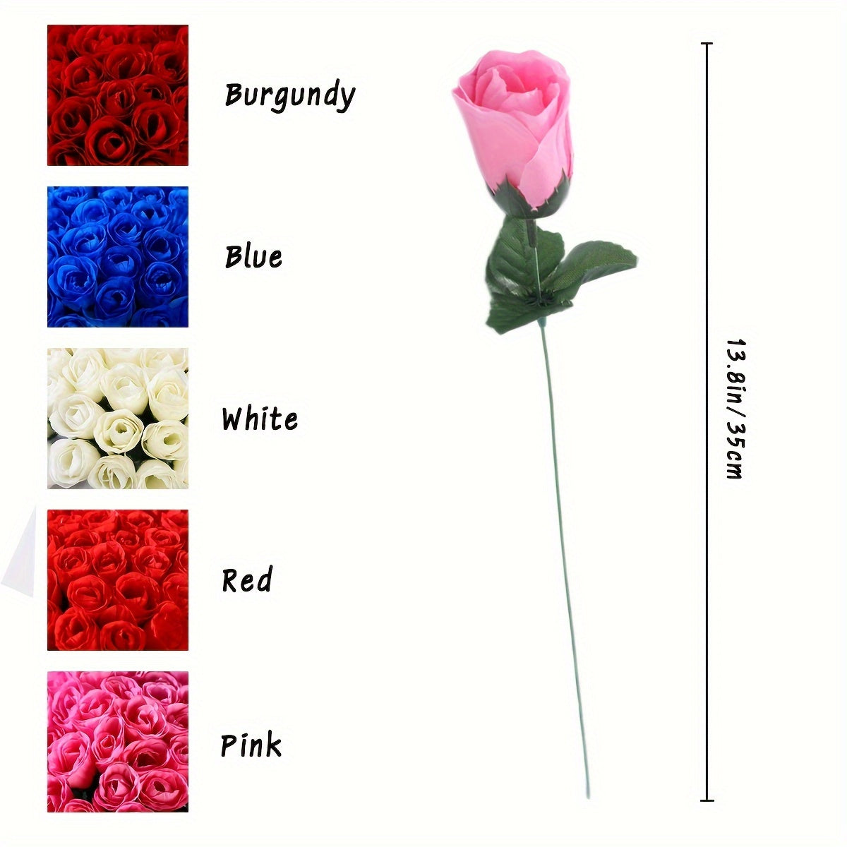 20 lifelike budding roses, 35.05cm high artificial flowers for various occasions.