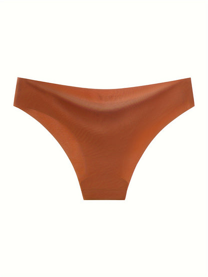 Three sexy seamless panties in solid colors with U-shaped waistband for comfortable fit, made of 85% polyamide and 15% elastane knit fabric. Each piece weighs 160g, sold as a set of 3.