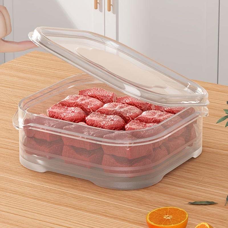 Clear Plastic Containers for Refrigerator with Lids - Set of 4, 8, or 10. Ideal for storing and keeping food fresh in the fridge. Dishwasher safe. Perfect for storing fruits, vegetables, dumplings, meat, ginger, garlic, green onions, and more. A