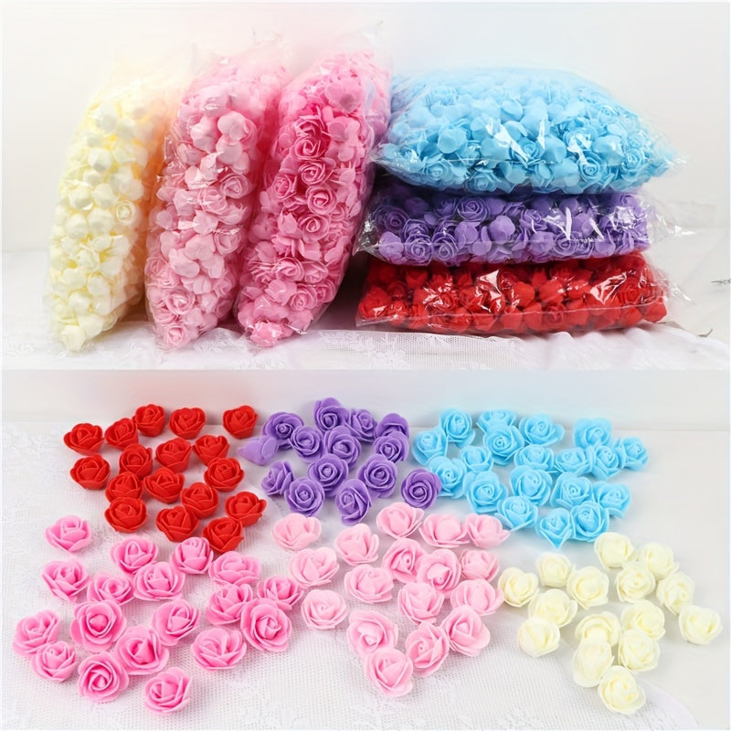 100 Artificial Rose Heads for Valentine's Day decoration, rose bear accessories, and wedding decor.