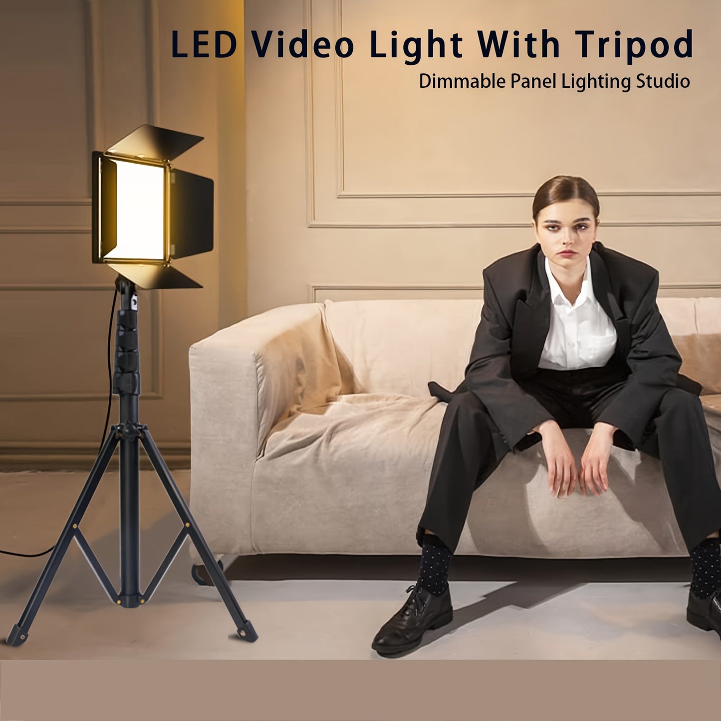 ZOMEI LED Video Light va Tripod Stendi, 132.08 sm alyuminiy qotishma to'ldiruvchi lampasi Vlog, Foto Studiyasi, Jonli Translyatsiya uchun.