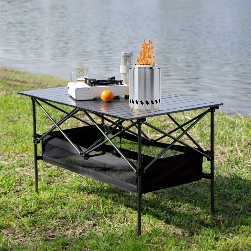 Tabletop Fire Pit with Stand, Small and Portable, Smokeless, Fueled by Wood or Pellets, Stainless Steel