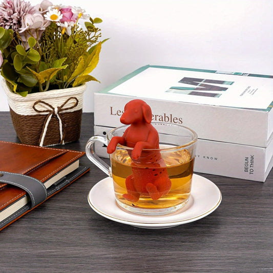 Adorable Puppy Shaped Silicone Tea Infuser - Great for Brewing Loose Leaf, Fruit & Spice Teas - A Wonderful Gift for Tea Lovers - Convenient, Washable, and Eco-Friendly Kitchen Tool