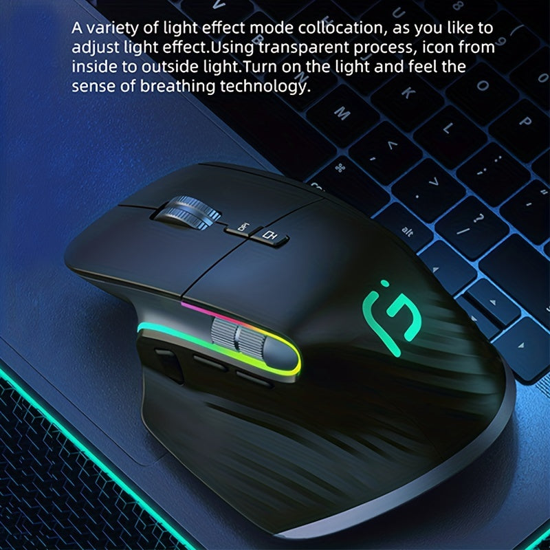 JOMAA 2.4Ghz Wireless Gaming Mouse with Silent Backlight RGB, Type-C Rechargeable for PC, Desktop, Notebook