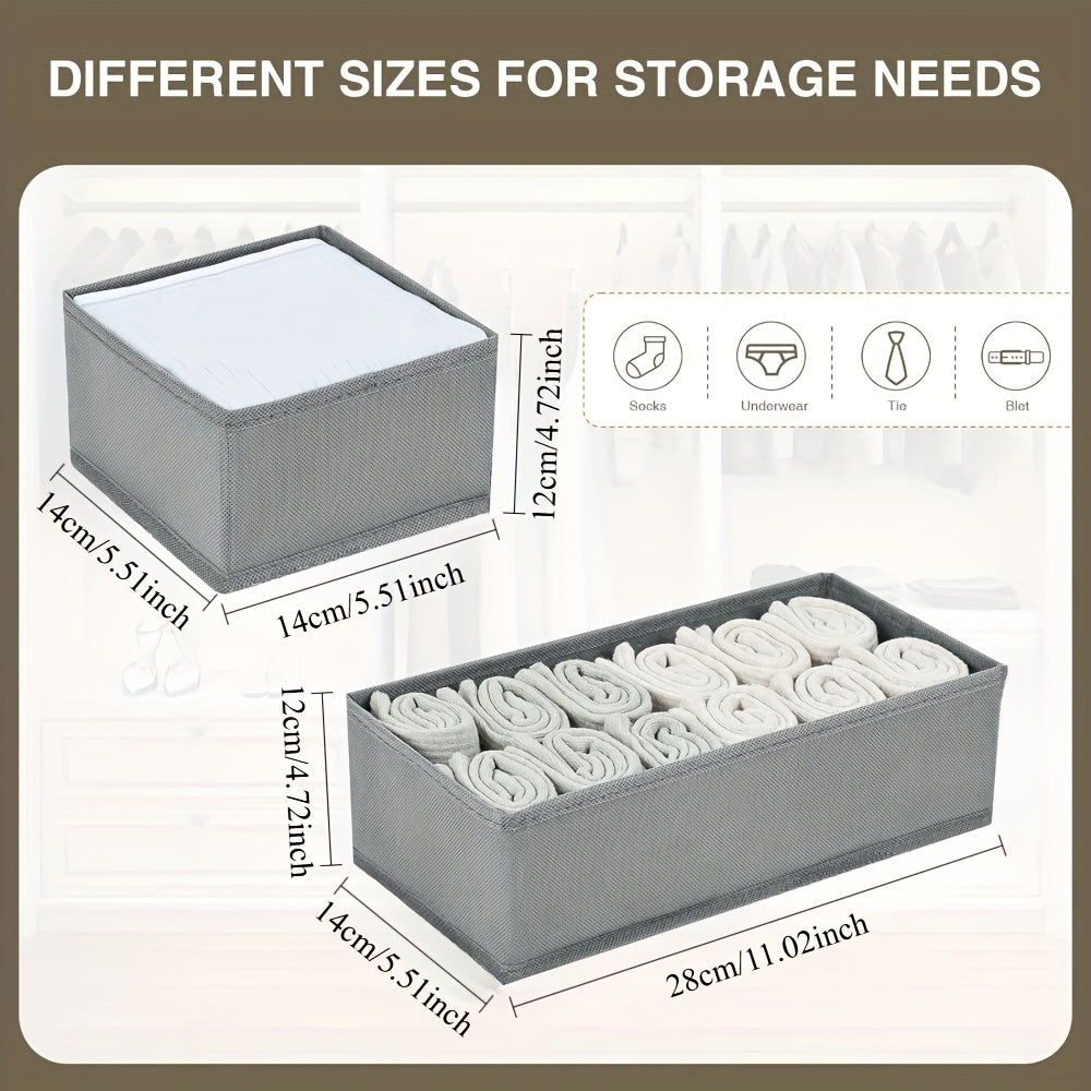 Set of 4 Underwear Drawer Storage Boxes, Foldable Dividers for Panties, Bras, Socks, and Belts. Space-saving Organizer for Wardrobe, Closet, Bedroom, Home, or Dorm.