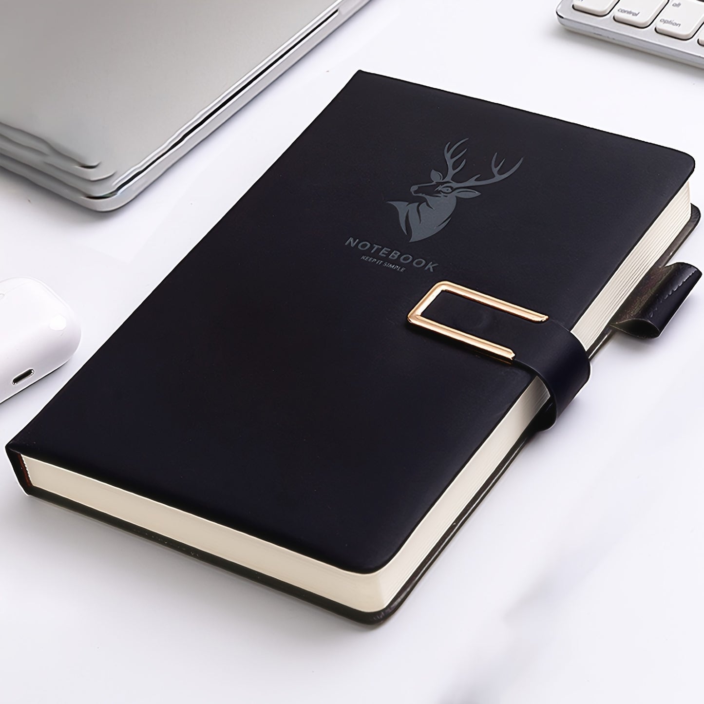 Vintage-style A5 notebook with soft cover, magnetic closure, bookmarks, and waterproof features. Suitable for daily office use or college diary.