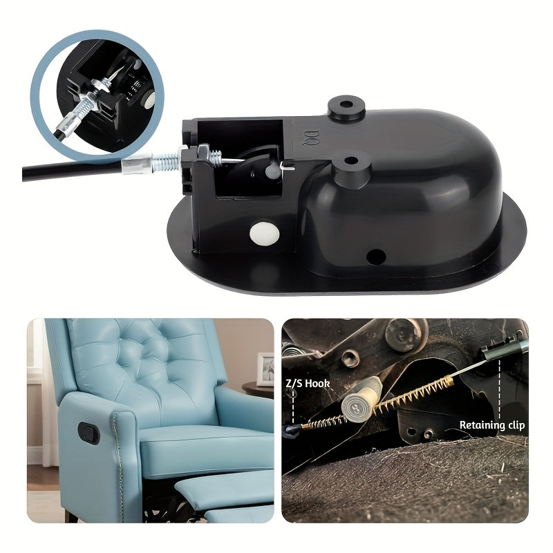 Black Universal Metal Lever for Most Recliners, Durable Plastic Sofa Release Bar Pull, No Electricity Or Battery Needed - Replacement Adjustable Recliner Handle