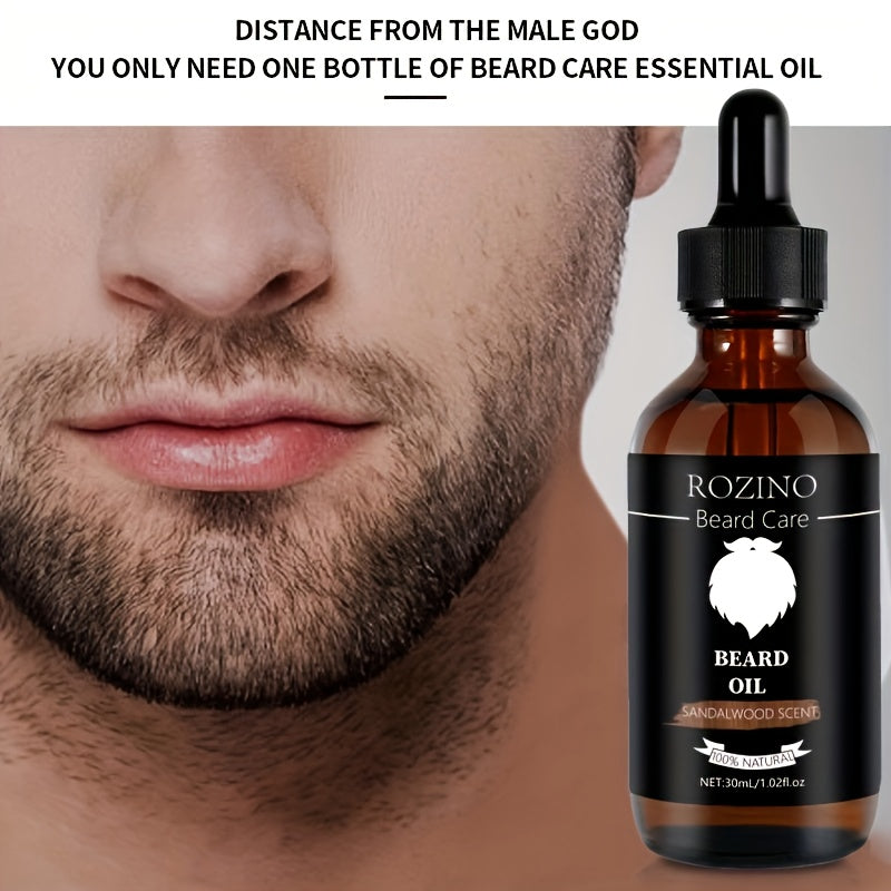 Sandalwood Beard Care Oil with Plant Glycerin for deeply moisturized, soft and glossy beard to enhance male charm and bring you closer to the Male God.