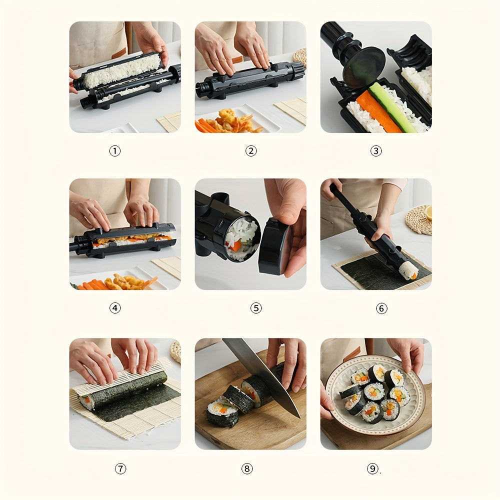 Convenient 2-piece set of plastic sushi molds for making sushi rice balls. Perfect for breakfast, lunch, dinner, office workers, students, and party food.