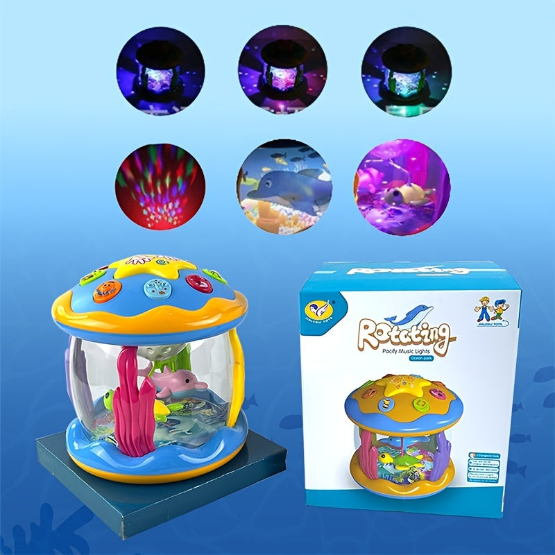 Ocean-Themed Youngsters Drum Kit - Multifunctional with Lights and Sounds, Educational Early Learning Toy for Fun and Development, Made of Durable Plastic in Mixed Colors