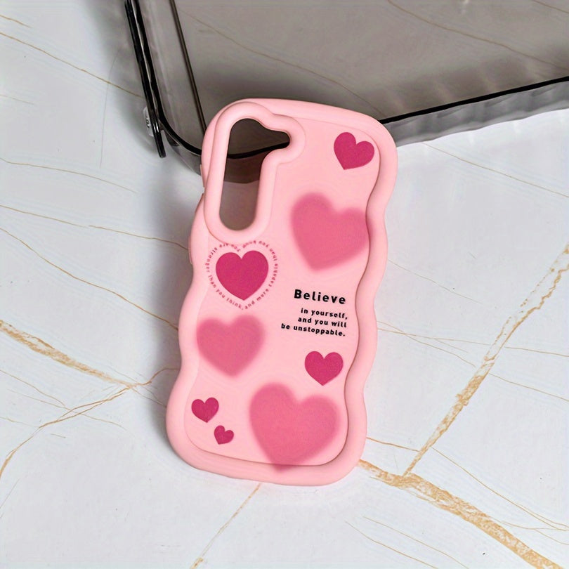 Samsung mobile phone case for various models in pink theme, designed for female users, trendy and stylish.