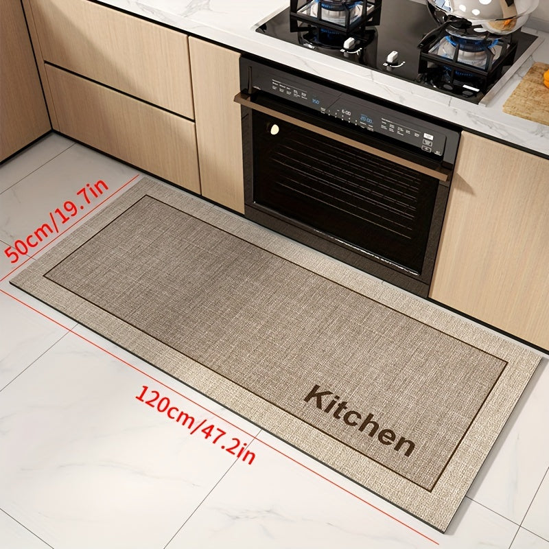 Meize Anti-Fatigue Kitchen Mat - Soft, Waterproof, Non-Slip & Durable faux leather mat with "KITCHEN" design - Ideal for Kitchen, Bathroom, Laundry Area