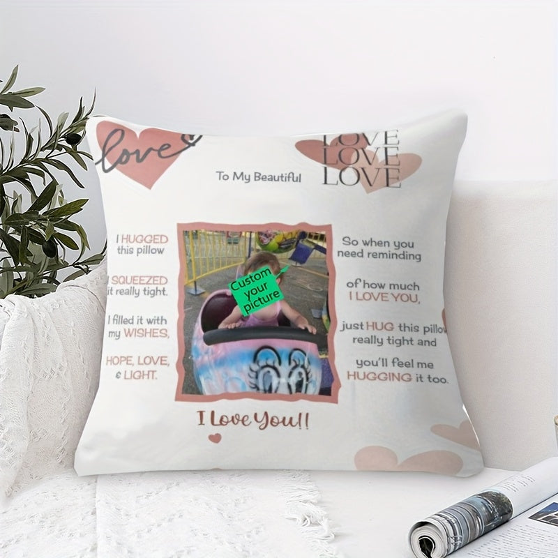 This personalized super soft short plush pillowcase features a 45.72x45.72 cm single-sided printed image of your granddaughter, making it a perfect gift for Nana, Grandpa, or Papa. Enhance your home decor with this unique and sentimental item. (Cushion