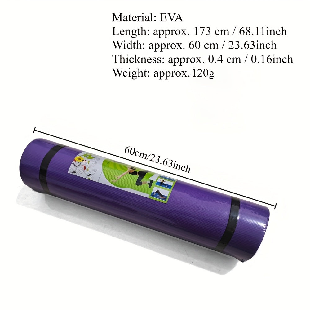 1 EVA йога-мат, 4 мм толщиной, нескользящий, влагостойкий, прочный и легкий для домашнего спортзала и йоги. В одной упаковке, без зарядки.