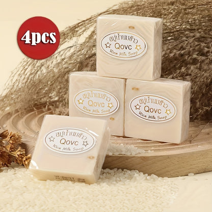 Rice-scented handmade soap for hands and face cleansing during bath.