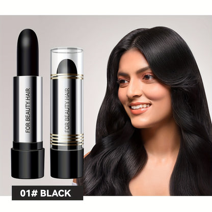 Temporary hair color stick for long-lasting coverage of white and grey hair.