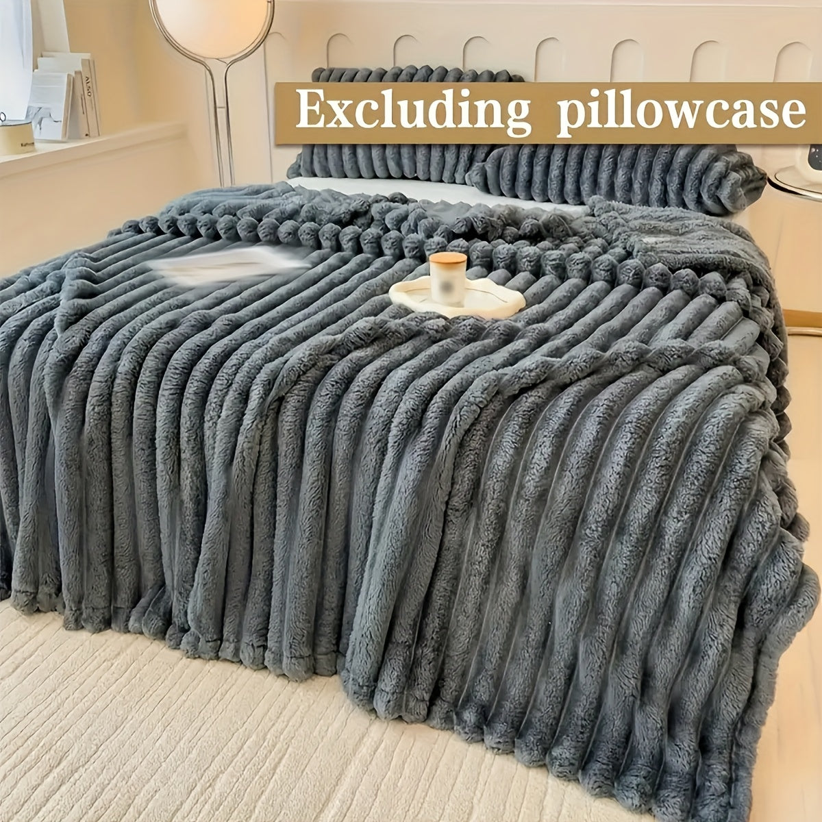 Modern Style Luxury Plush Blanket Throw - Cozy and Warm Flannel Blanket, Soft Sofa Blanket, Machine Washable, All-Season Multipurpose Striped Gift Blanket perfect for Office, Bed, Camping, Travel, and Naps.