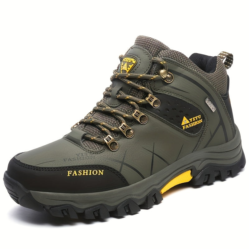 Men's Lace-up Boots, High Top Sneakers, Outdoor Hiking Shoes