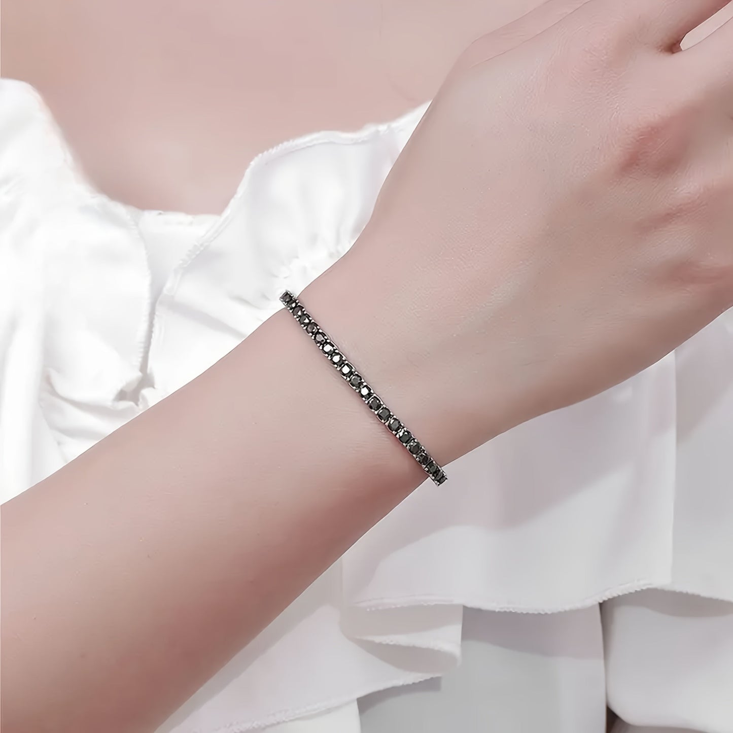 Luxurious and fashion-forward, this stunning S925 Silver Black Moissanite Bracelet is the perfect accessory for parties, banquets, and daily outings. A thoughtful gift for loved ones, this bracelet is ideal for celebrating Christmas, Carnival, and