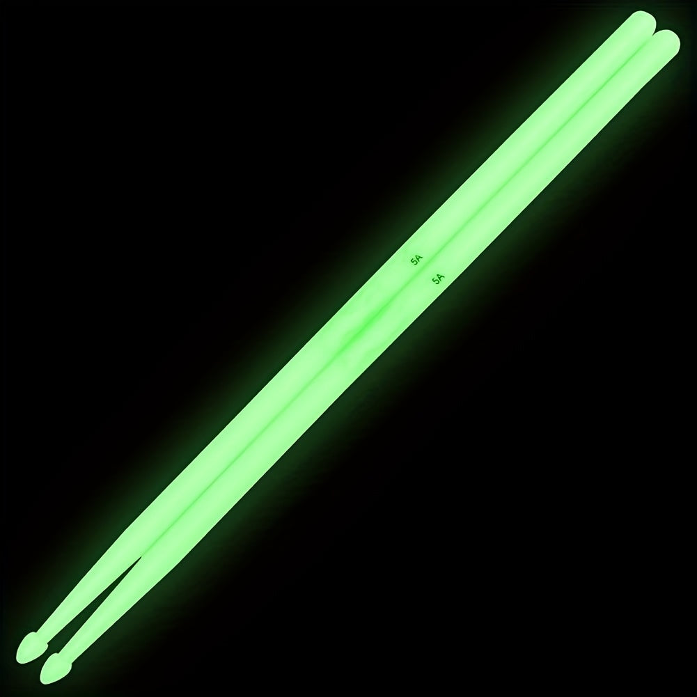 Luminous light up drumsticks for professional drummers and beginners in green.