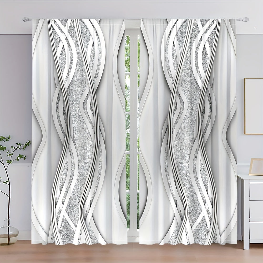 Two Rod Pocket Design Curtains for Bedroom and Living Room, Decorative Window Drapes for Home Decoration, Room Treatments and Decor