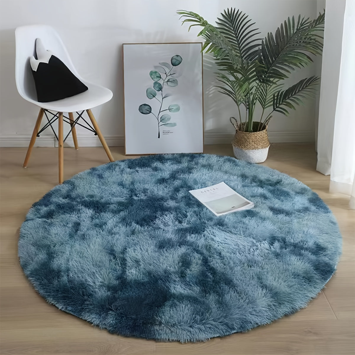 Soft and fluffy plush area rug with non-slip rubber backing, made of 100% polyester fiber. This machine washable rug features a round low pile, perfect for bedroom, living room, and indoor decor. Ideal for Christmas, Halloween, Thanksgiving, and