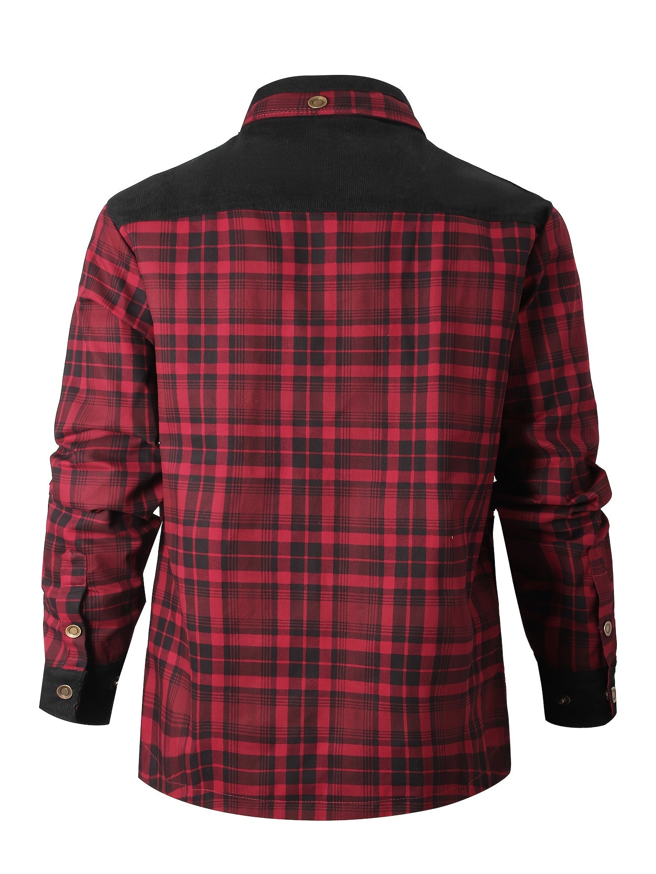 American retro style plaid shirt jacket suitable for outdoor leisure and fashion matching, with a classic workwear look.