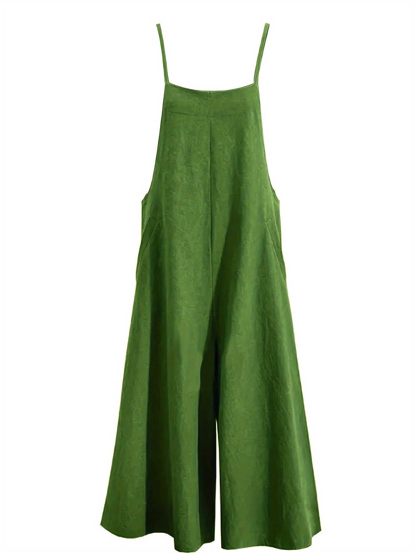 Stylish wide-leg jumpsuit with pockets for women, machine washable