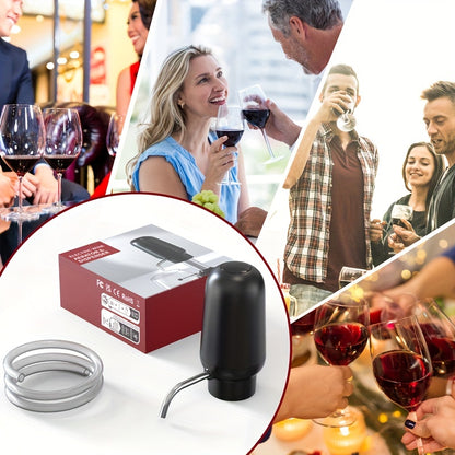 1pc Electric Wine Pourer and Decanter, versatile for pouring olive oil and wine, doubles as a portable water bottle pump and automatic drinking fountain for the kitchen.