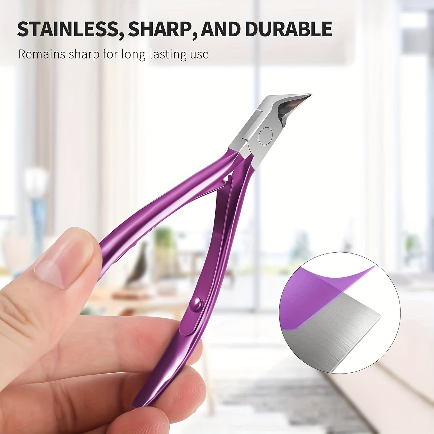 Ingrown toenail tool: 1PC stainless steel nail clipper with sharp pointed tip for thick nails, wide jaw toenail cutter, professional podiatry tool.