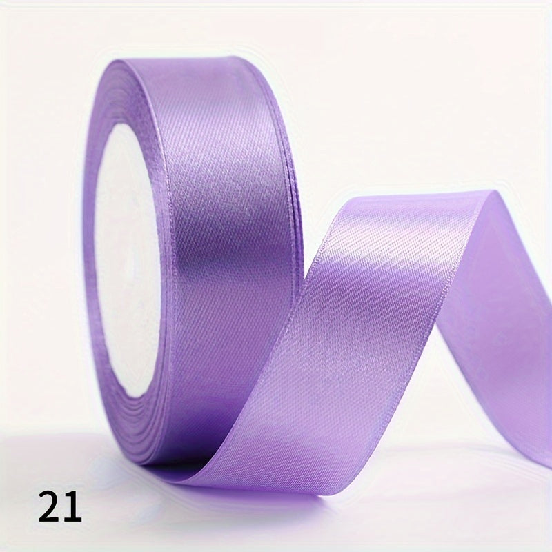 1 piece of 2.5cm wide, 25 yards long satin ribbon for gift wrapping, wedding decoration, car silk ribbon, baking, and webbing.