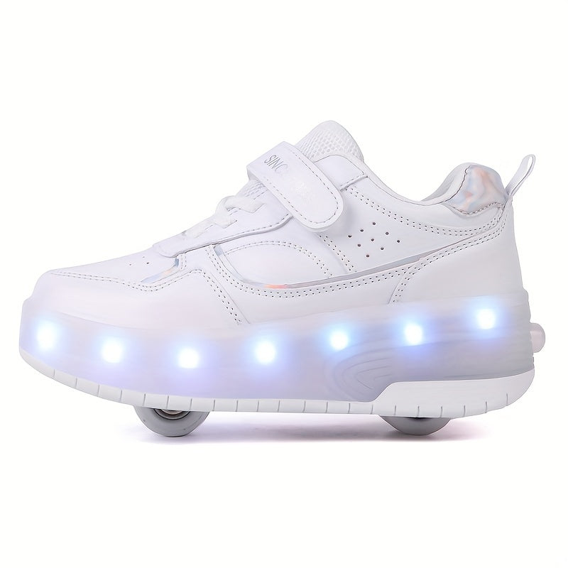 Stylish LED light-up shoes for outdoor activities, USB rechargeable, durable and breathable, perfect for all seasons.