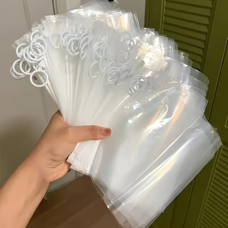 20 large frosted transparent ziplock bags for portable, waterproof, and multi-purpose storage of daily essentials. Zipper pouch bags made of plastic material.