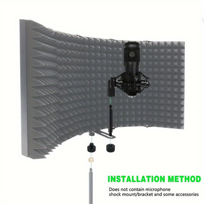 Isolate studio microphone with windproof cotton shield for improved recording quality. Eid Al-Adha Mubarak.