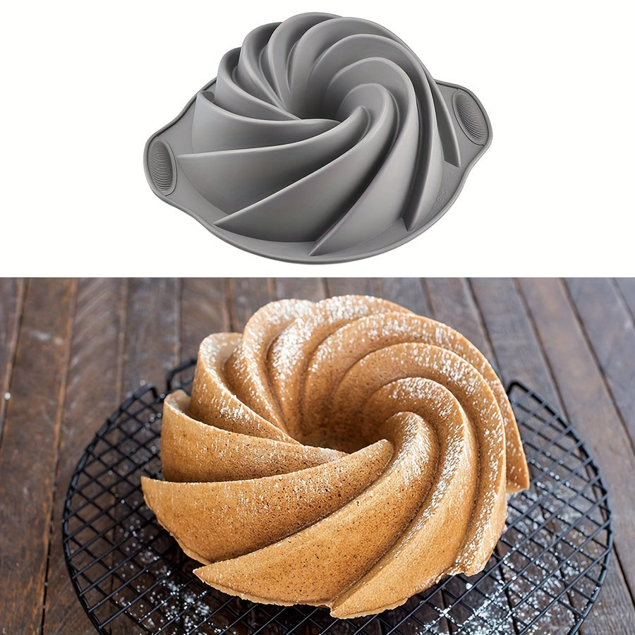 Introducing the 1pc WIEZ Premium Silicone Bundt Cake Mold - A must-have for baking enthusiasts! This food-grade, non-stick and easy-to-clean mold is perfect for creating intricate Bundt and spiral cakes. Upgrade your oven accessories with this essential