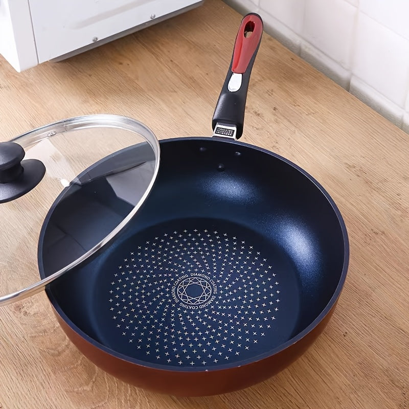 Introducing the versatile 28cm All-Around Frying Pan: Bringing the Heat to Your Kitchen! This pan is perfect for induction ovens, deep frying, and creating delicious steak dishes. With its non-stick coating, this pan will take your cooking to new heights