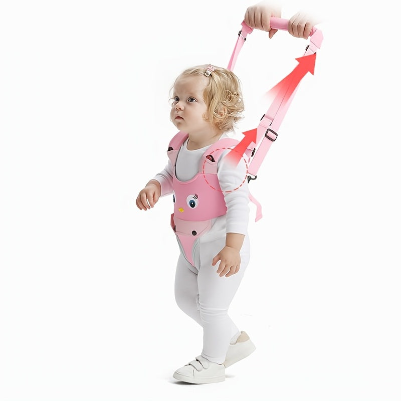 Kids' Walking Harness - Soft Polyester, Adjustable Safety Strap for Boys & Girls - Vibrant Pink/Grey/Blue, Encouraging First Steps