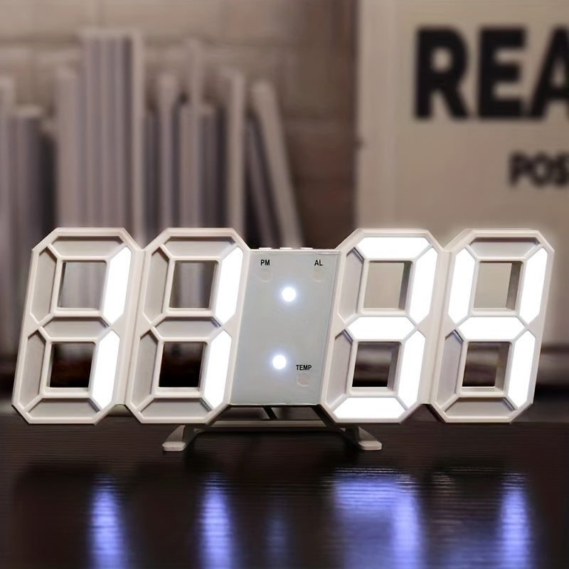 1 piece 3D LED digital clock, ideal for bedroom home decor.