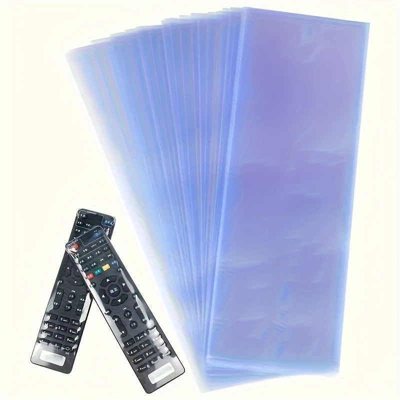 20-Pack Transparent PVC Heat Shrink Remote Control Protective Cover Bags for Air Conditioner and TV remotes, dust and waterproof.