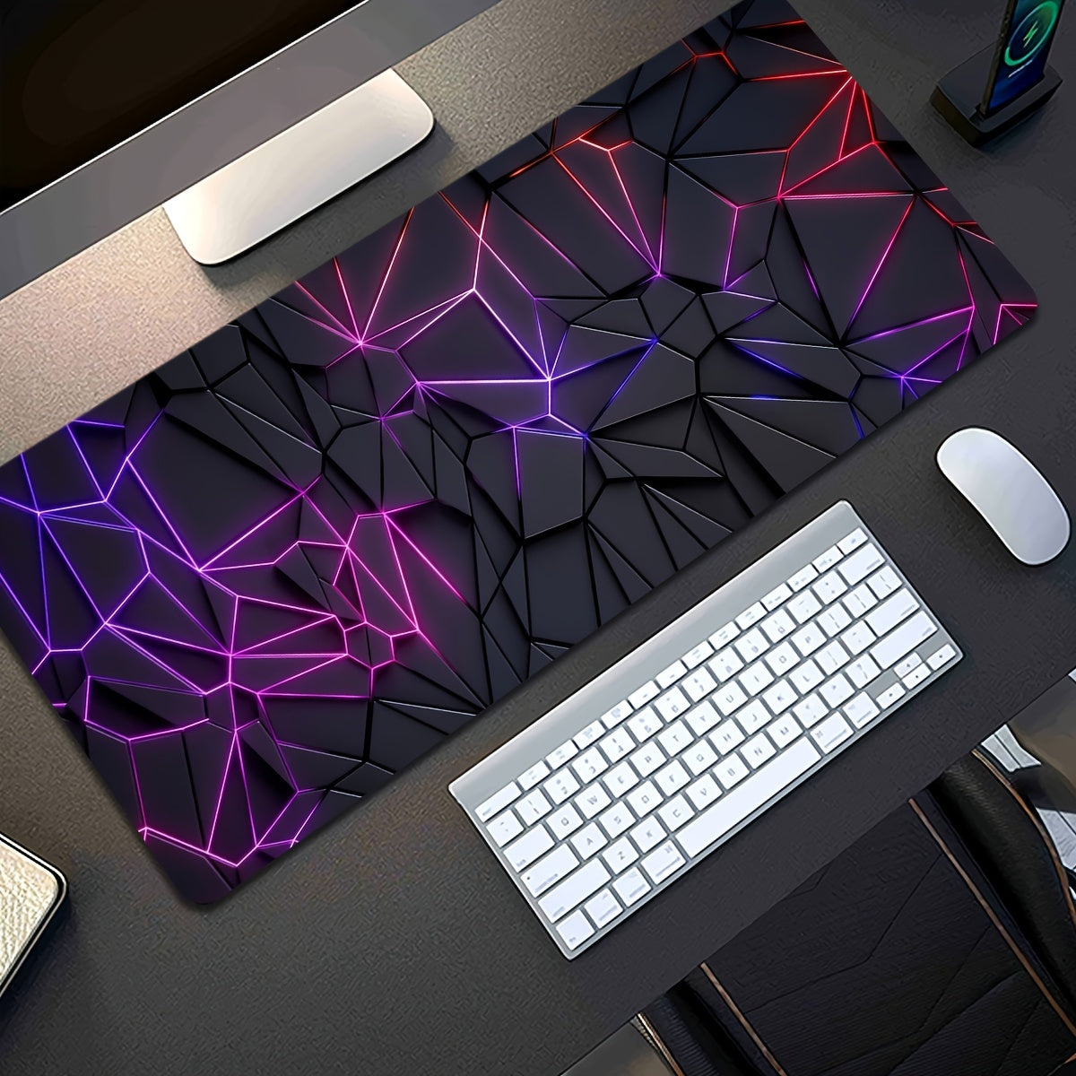 Durable, large, stylish geometric mouse pad for computers and laptops - waterproof, non-slip, perfect for gamers or office use.