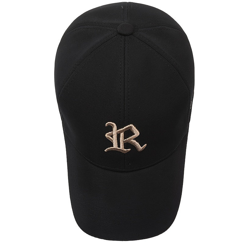 One 3D Embroidered Letter Baseball Cap made of soft polyester, hand washable, adjustable, breathable, UV protection, suitable for cycling, golf, outdoor activities, and holidays.