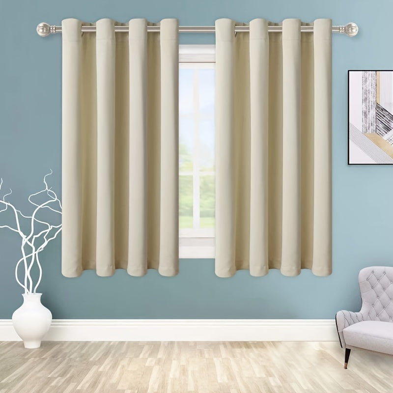 Enhance your space with this 1-panel blackout curtain in solid black color, designed to insulate against heat and cold, darken the room, and reduce incoming light. Perfect for adding style and functionality to your study, bedroom, kitchen, or living room